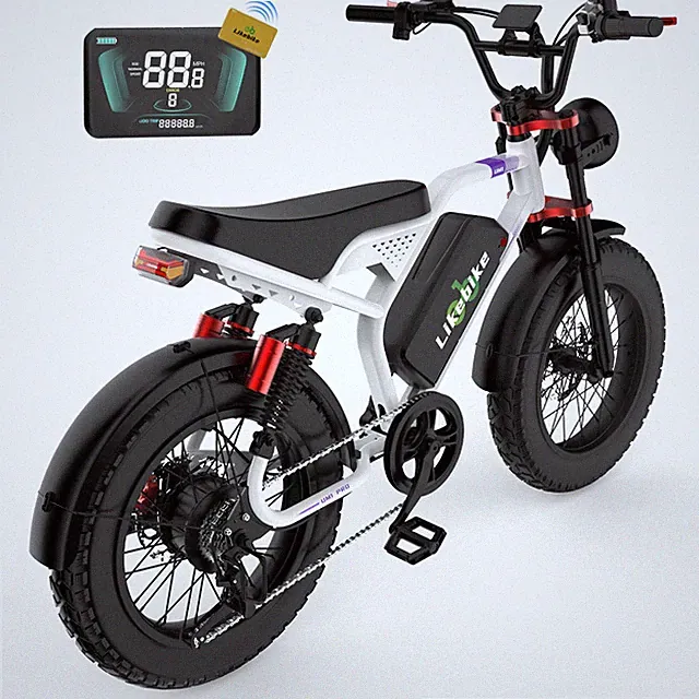 3000W Peak Electric Mountain Bike Off-road Bicycle 20''42MPH City Commuter eBike